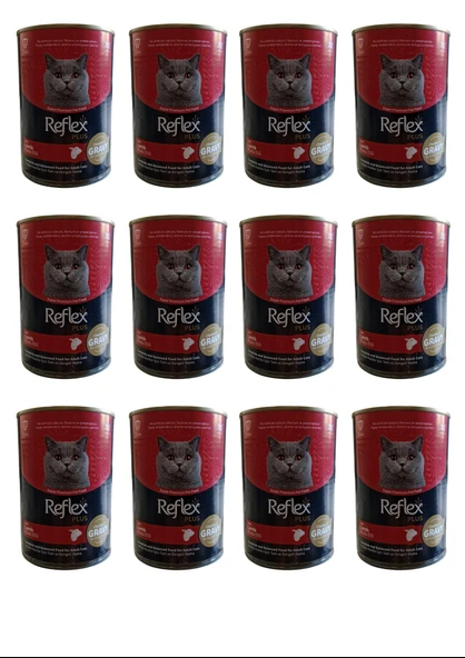 Reflex Plus GRAVY Sos İçinde Et Parçacıklı Kuzu Etli Yetişkin Kedi Konservesi 400 Gr (12 Adet)