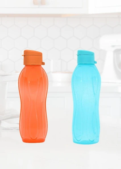 2’li Set Matara Okul Suluğu Kapaklı Su Şişesi Plastik 750 ml