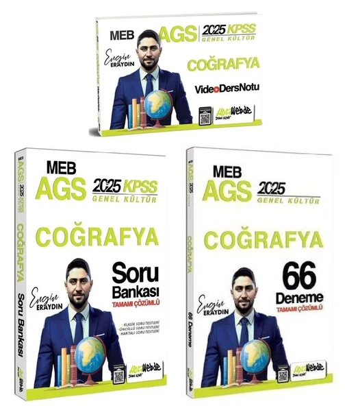 HocaWebde 2025 MEB-AGS Türkiye Coğrafyası Video Ders Notu + Soru Bankası + 66 Deneme 3 lü Set - Engin Eraydın HocaWebde Yayınları