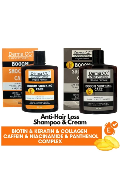BoooM Shocking Onarım Seti Dökülme Karşıtı - Shampoo & Cream 500ml X 2