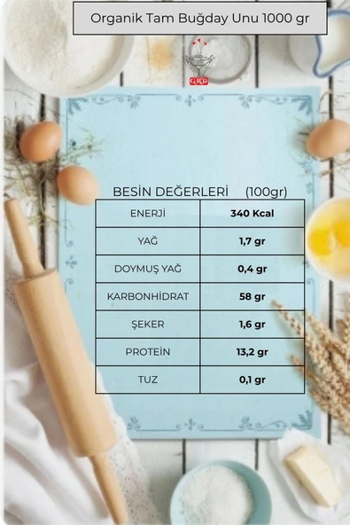 GRD ORGANİK TAM BUĞDAY UNU 1000 gr - 6