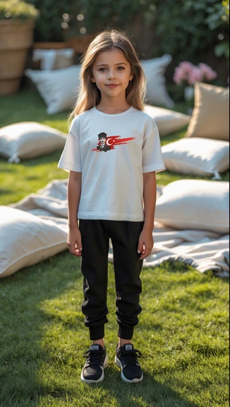 Çocuk Atatürk Tasarım Basklı Tshirt Eşofman Takımı - Resim 7