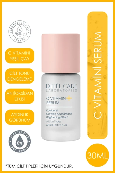 C Vitamini Serum Canlandırıcı ve Parlaklık Veren Cilt Serumu Antioksidan Etki Cilt Tonu Dengeleme