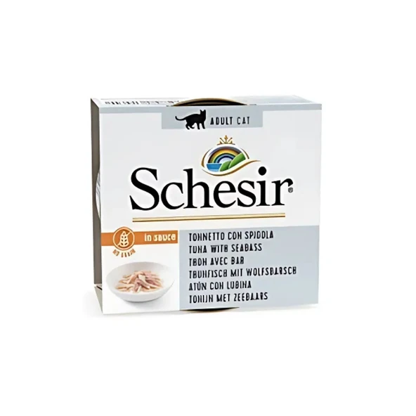 Schesir Soslu Ton Balıklı ve Levrek Etli Yetişkin Kedi Konservesi 70 Gr (12 Adet) - 2