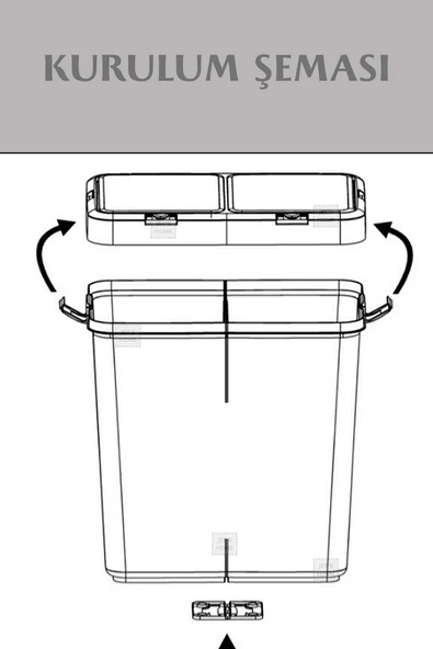 2'li Banyo Seti BPA Free 80 Litre Çamaşır Sepeti Katlanır Sele - 6