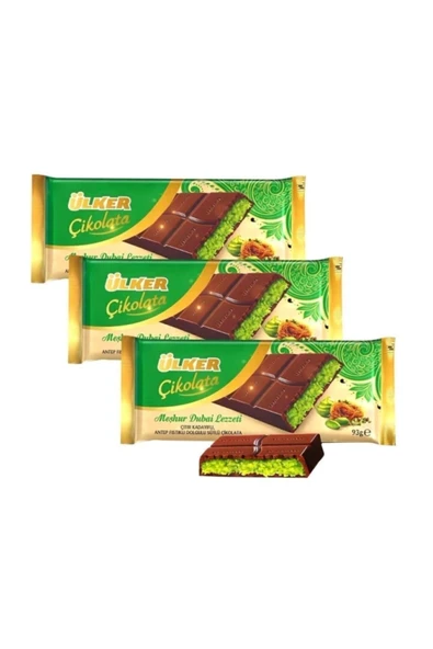 Ülker Meşhur Dubai Lezzeti Dubai Çikolatası 93 gr x 3 Adet