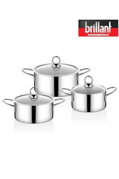 Çelik Tencere Set 6 Parça 12/14/16 cm Isınmaz Kulp ALGENİP ürün görseli