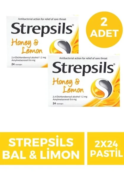 Strepsil Bal ve Limon Aromalı 24lü Pastil 2 Adet