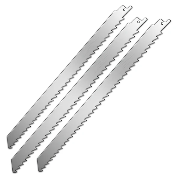 Tilki Kuyruğu Kurban Et Kemik Kesme 3'lü Testeresi Çelik Bıçak Buz Kesme Bıçağı Ağzı Ucu 30 cm - 3