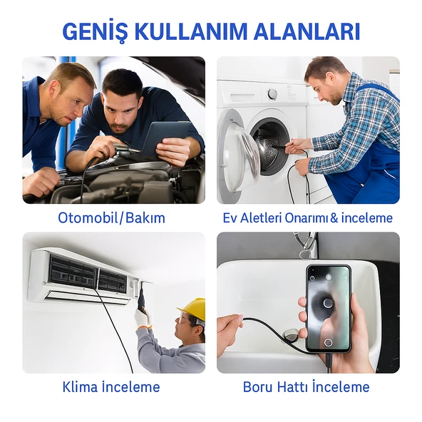 6LED Kablolu Profesyonel 7.0mm 1080P HD USB Endoskop Kamera - Android PC İçin Su Geçirmez - 4