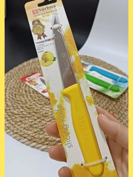 Sürbisa 3'lü Set 61004 Sebze Bıçağı Pembe Sarı Yeşil - Resim 2