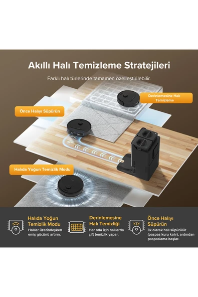 Roborock Vacuum Cleaner & Empty Wash Fill Dock  Qrevo L Akıllı Robot Süpürge Siyah - 10