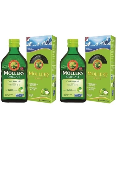 Möllers Omega 3 Elma Aromalı Balık Yağı 250 Ml-2 ADET - SKT:02/2026