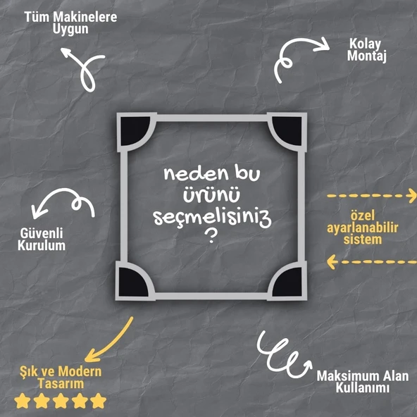 Çamaşır Makinesi Kurutma Makinesi İstifleme Birleştirme Kiti, Gri-Inox Modeller ile Uyumlu - Resim 9