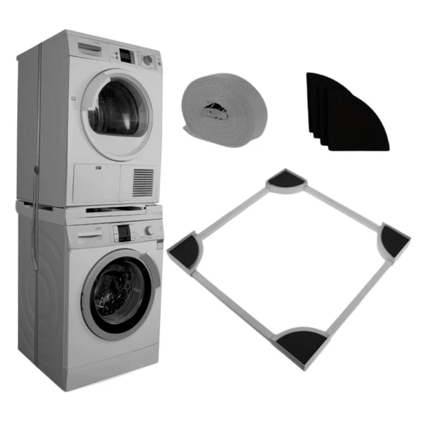 Çamaşır Makinesi Kurutma Makinesi İstifleme Birleştirme Kiti, Gri-Inox Modeller ile Uyumlu ürün görseli 1