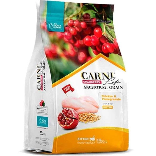 Carni Life Cranberry Ancestral Grain Yavru Kedi Tavuk & Nar 1,5 Kg