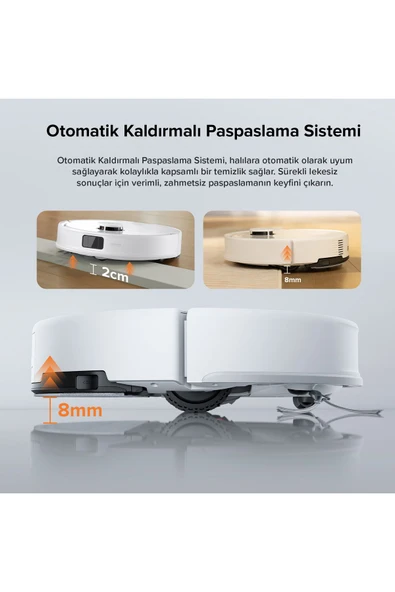 Roborock Vacuum Q8 Max Pro Robot Süpürge Beyaz - 4