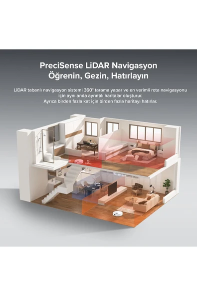 Roborock Vacuum Q8 Max Pro Robot Süpürge Beyaz - 7