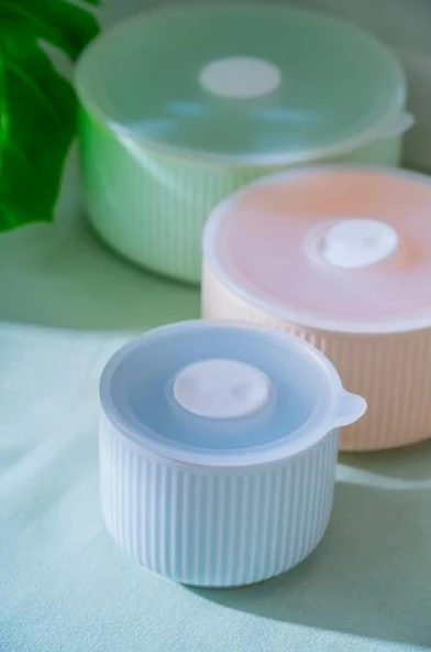 ACAR Pure Carmen Renkli Vakum Kapaklı Porselen 6 Parça Kase Seti POR-07096 - 2