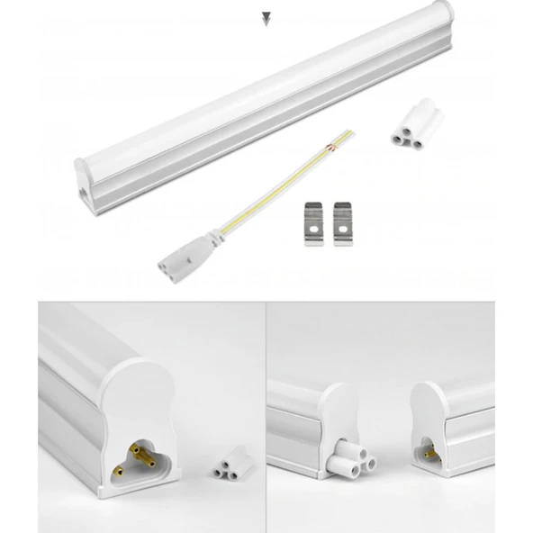1 Adet 18 Watt 120 CM 6500 Kelvin Beyaz Işık Çok Kaliteli Eklenebilir T5 LED Tavan ve Duvar Armatürü ürün görseli 1