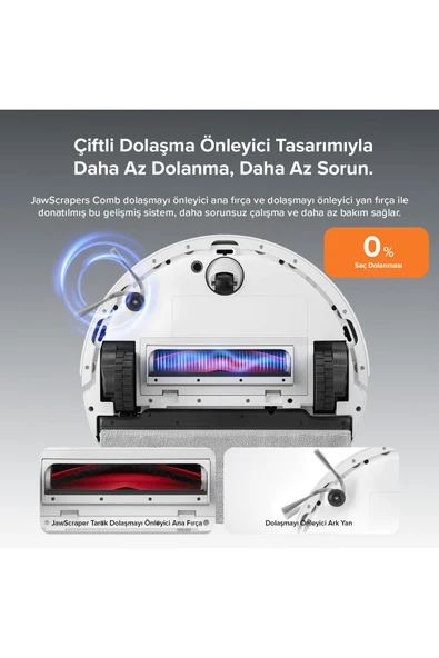 Roborock Vacuum Q8 Max Pro Robot Süpürge Beyaz - 3