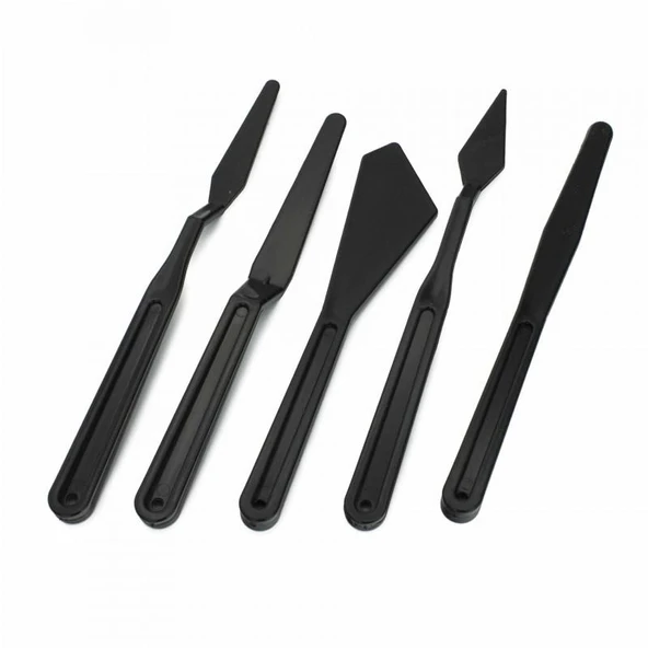 Rich Siyah Plastik Spatula 5 li Set (11247)