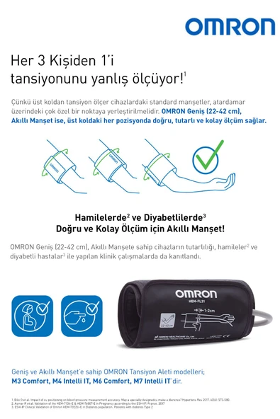 OMRON M2+ 30 Ölçüm Hafızalı Geniş Manşetli Üst Koldan Ölçer Dijital Tansiyon Aleti HEM-7146-E - 4