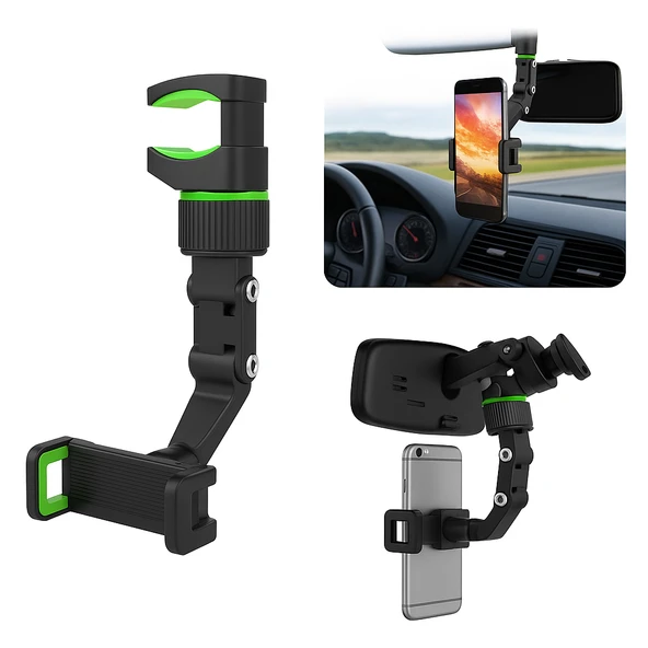 360 Derece Dönebilen Evrensel Dkiz Aynası Araç Telefonu Tutucu - 2