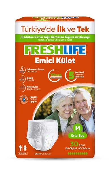FRESHLİFE Medium Emici Külot 30 Adet - 2