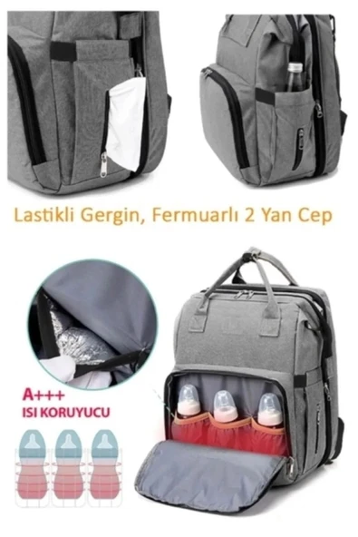 northern fashion Bebek Bakım Çantası Yataklı Su Geçirmez Puset Askılı Anne Bebek Çantası Yataklı Bebek Bakım Çantası - 7