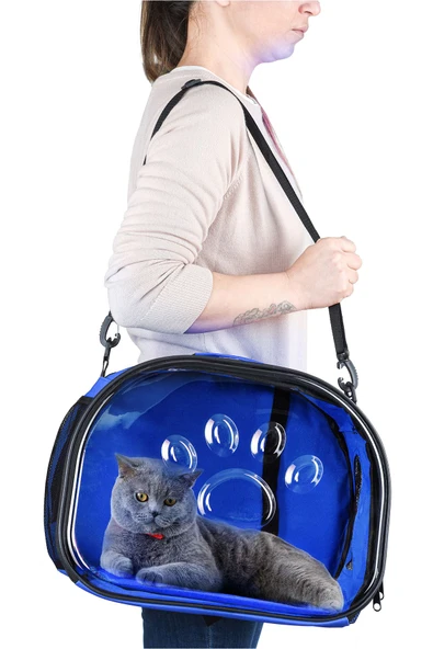 northern fashion Elips Kedi Taşıma Çantası Mavi