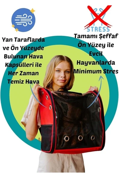 Ksburda KEDİ KÖPEK TAŞIMA SIRT ÇANTASI - 3
