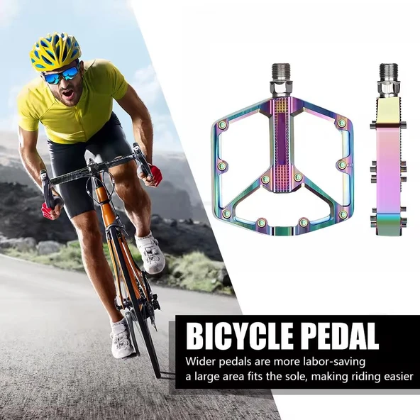 XBYC 1818 Rainbow Alüminyum Rulmanlı Bisiklet Pedalı Ultra Hafif Freeride Platform Pedal - Resim 5