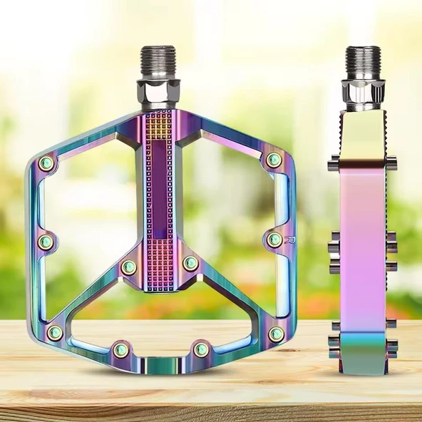 XBYC 1818 Rainbow Alüminyum Rulmanlı Bisiklet Pedalı Ultra Hafif Freeride Platform Pedal - Resim 6