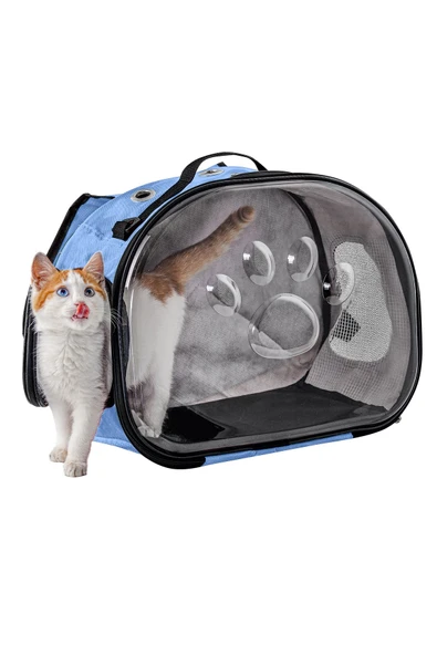 northern fashion Elips Kedi Taşıma Çantası Mavi - 6