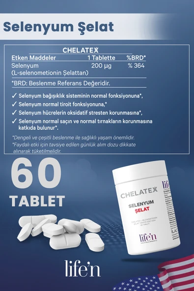 Chelatex Selenyum İçeren Şelat 60 Bitkisel Tablet - 2