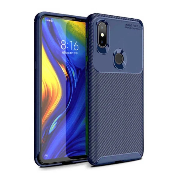Xiaomi Mi Mix 3 Uyumlu Karbon Desenli Negro Silikon Kılıf ürün görseli 1
