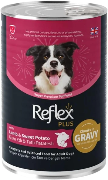Reflex Plus GRAVY Sos İçinde Et Parçacıklı Kuzu Etli ve Tatlı Patatesli Yetişkin Köpek Konservesi 400 Gr (12 Adet) - 2