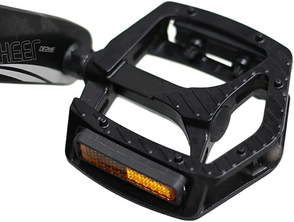 XBYC 1809 Bilyalı Bisiklet Pedalı MTB Alüminyum Alaşımlı Reflektörlü Pedal Siyah Renk - 4