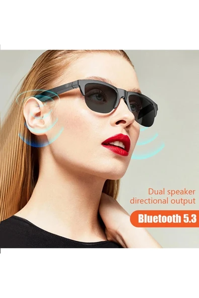 Bluetoothlu Güneş Gözlüğü Kablosuz Işık Geçirmez Akıllı Gözlük Dokunmatik Çift Hoparlörlü - 3