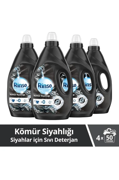 Rinso Sıvı Çamaşır Deterjanı Kömür Siyahlığı 3 lt x 4 Adet
