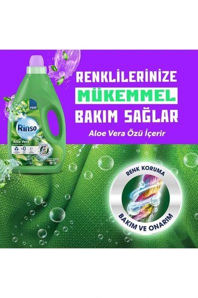 Rinso Sıvı Çamaşır Deterjanı Aloe Vera 3000 ml x 4 Adet - Resim 4
