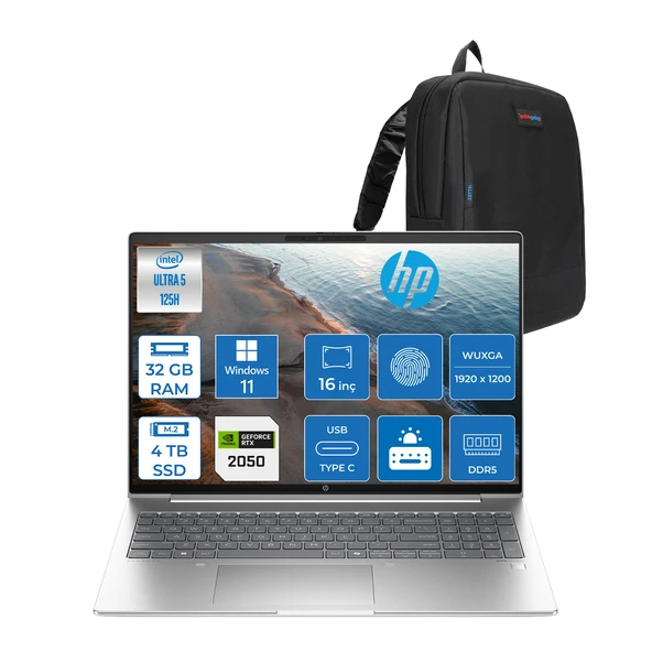 Hp Probook 460 G11 Intel Core Ultra 5 125H Ddr5 32GB 4tb SSD Rtx™ 2050 4gb 16" Wuxga IPS Windows 11 Pro Taşınabilir Bilgisayar 9Y7B7ETP12 + Zetta Çanta