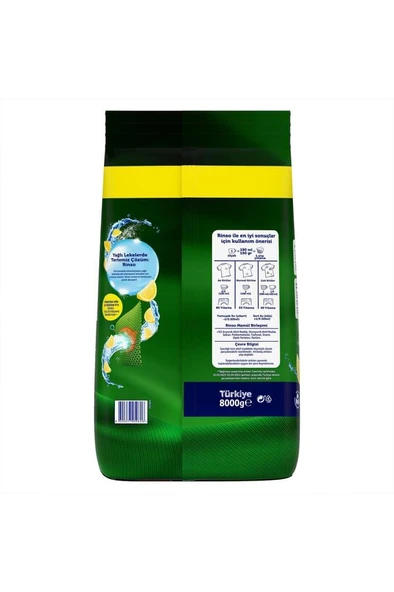 Rinso Toz Çamaşır Deterjanı Limon Karbonat 4 kg x 2 Adet - 8