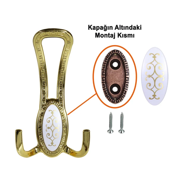 Seçil Gold Altın Metal Portmanto Vestiyer Duvar Dolap Elbise Mobilya Kapı Askısı Askılığı Askılık - 4