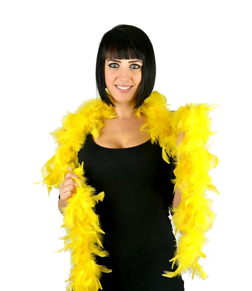 2 Metre Boa Tüy Otriş - Sarı ürün görseli