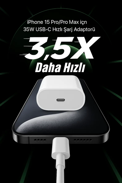 İPhone 15 Pro Max Uyumlu 35W Şarj Adaptörü - 2