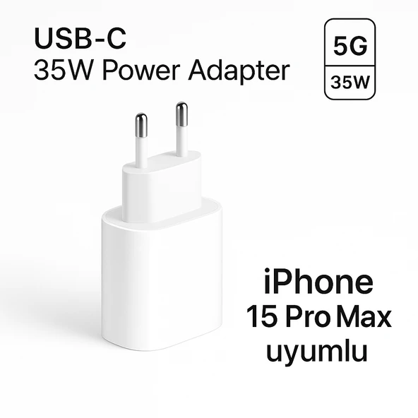 İPhone 15 Pro Max Uyumlu 35W Şarj Adaptörü