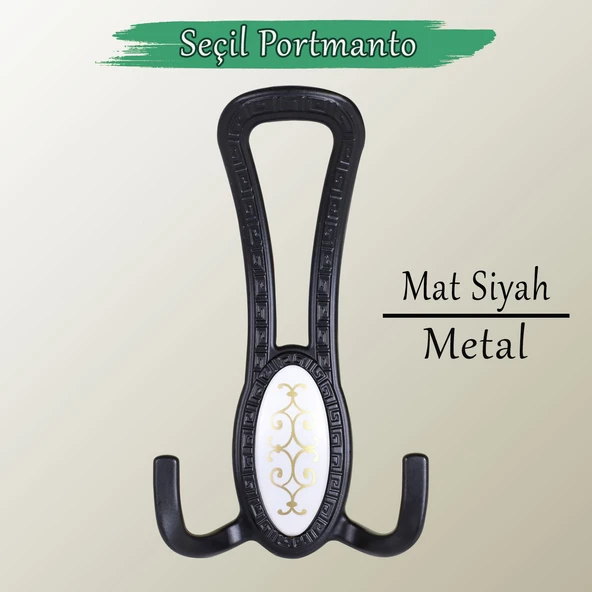 Seçil Mat Siyah Metal Portmanto Vestiyer Duvar Dolap Elbise Mobilya Kapı Askısı Askılığı Askılık