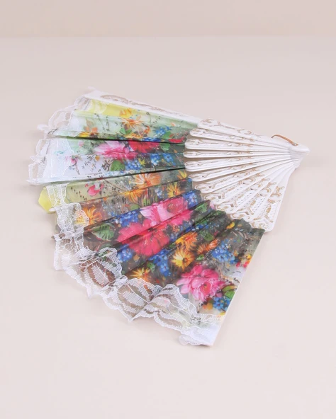 Desenli Plastik Yelpaze - Resim 2